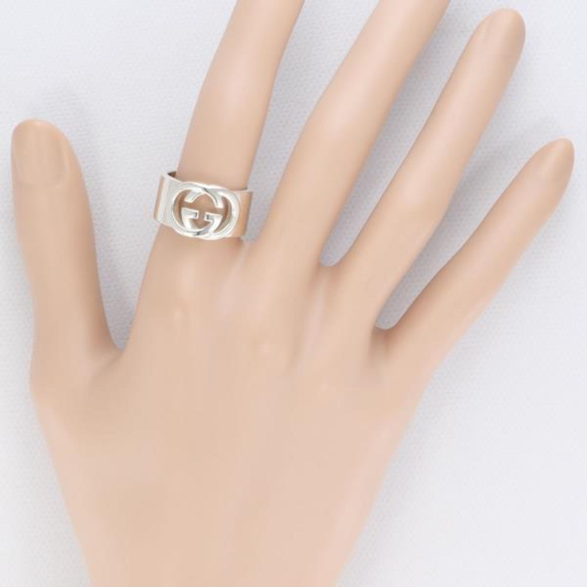 Gucci Interlocking G Silver Ring Size 12 Total Weight Approx. 9.6g Jewelry Wrapping Free