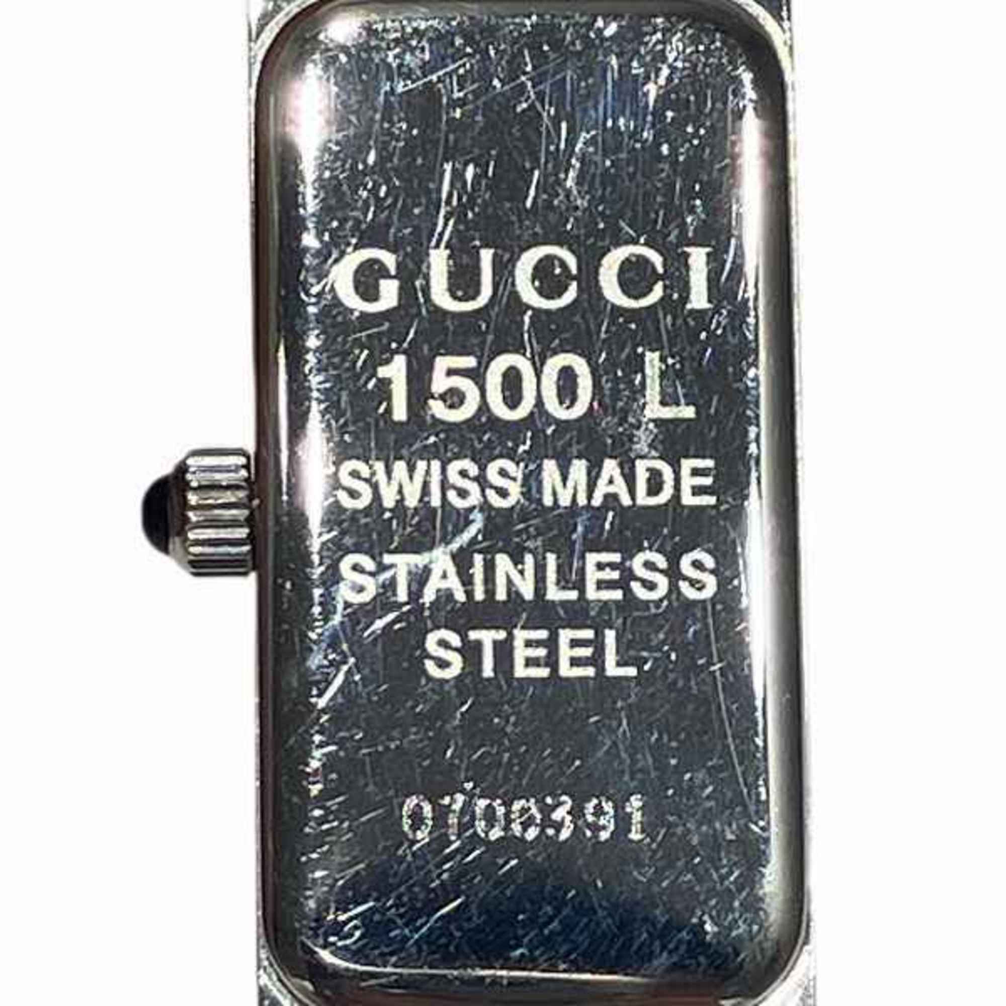 GUCCI 1500L Quartz Bangle Black Dial Watch Ladies