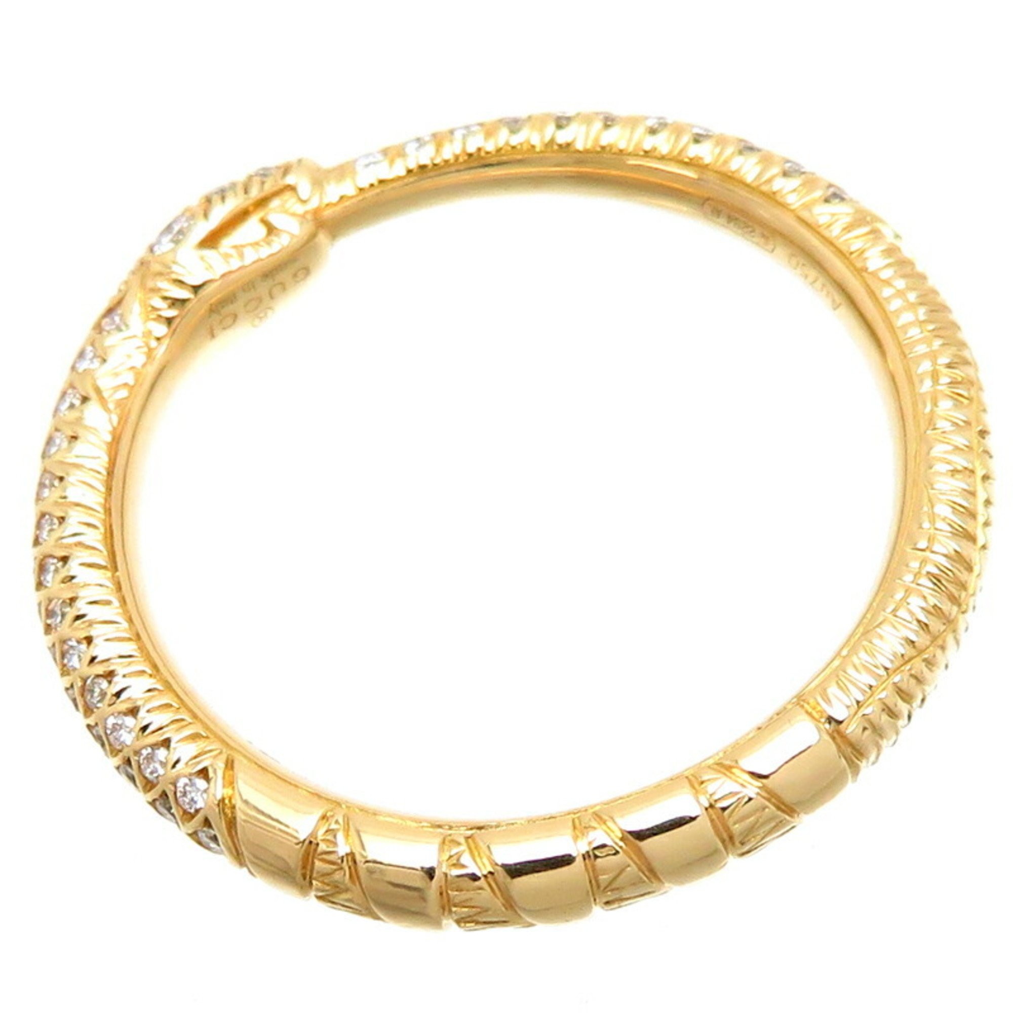 Gucci 750YG Ouroboros Diamond Women's Ring 750 Yellow Gold No. 11.5