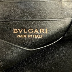 Bulgari BVLGARI AL・G12・33772 Black Leather Bifold Wallet Men's