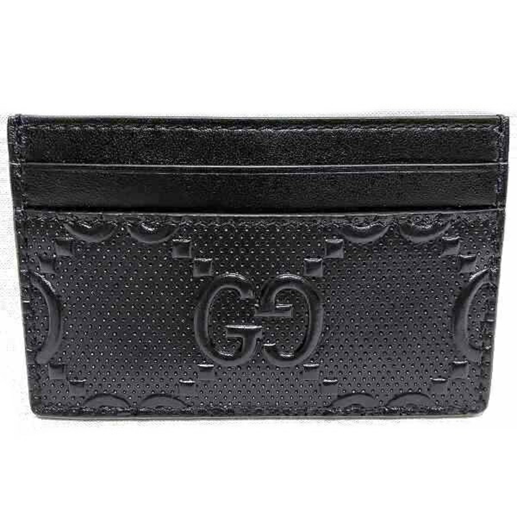 GUCCI 625564 GG Embossed Leather Brand Accessories Pass Case Business Card Holder Men's