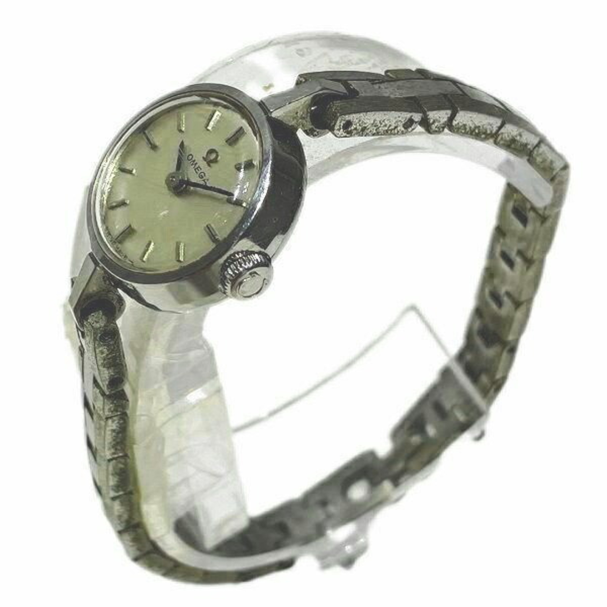 Omega manual winding watch silver dial ladies