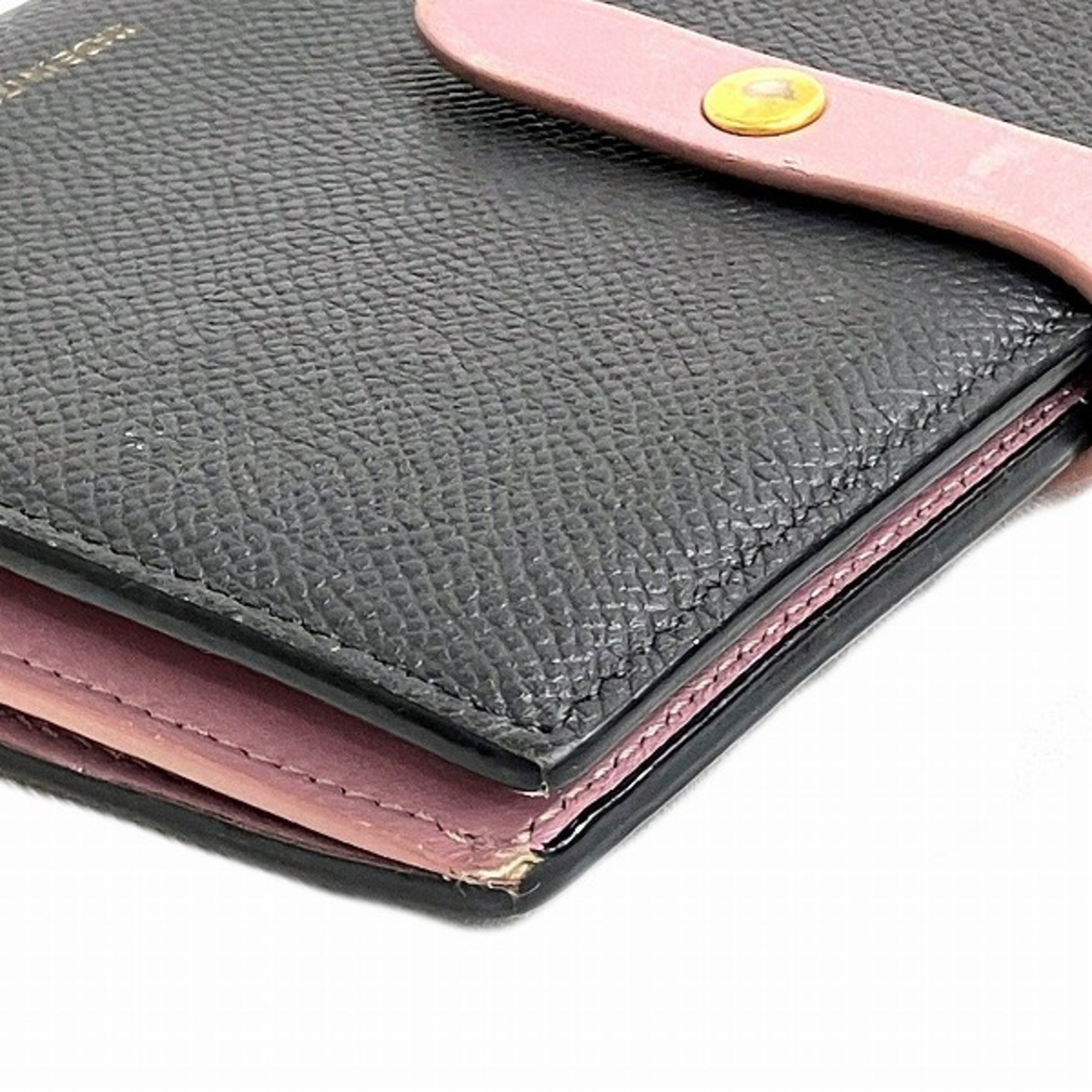 CELINE Bicolor Medium Strap Wallet Bifold Women's