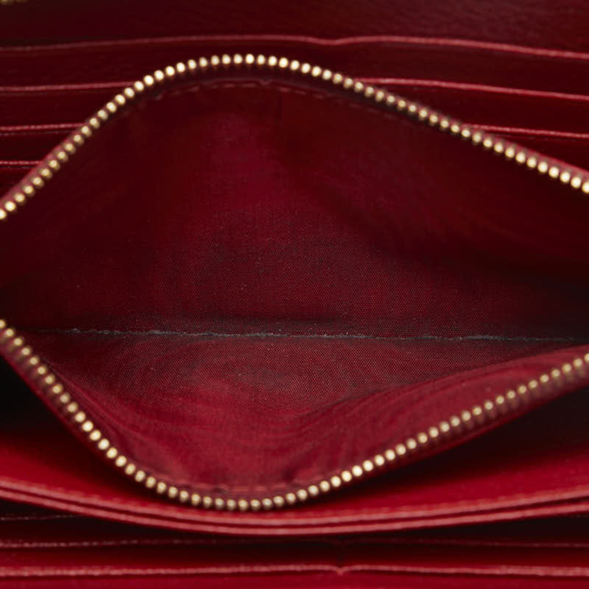 Miu Miu Miu Ribbon Round Long Wallet 5ML506 Red Leather Ladies