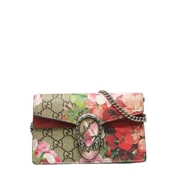Gucci GG Blooms Dionysus Chain Shoulder Bag 476432 Beige Multicolor PVC Suede Women's GUCCI
