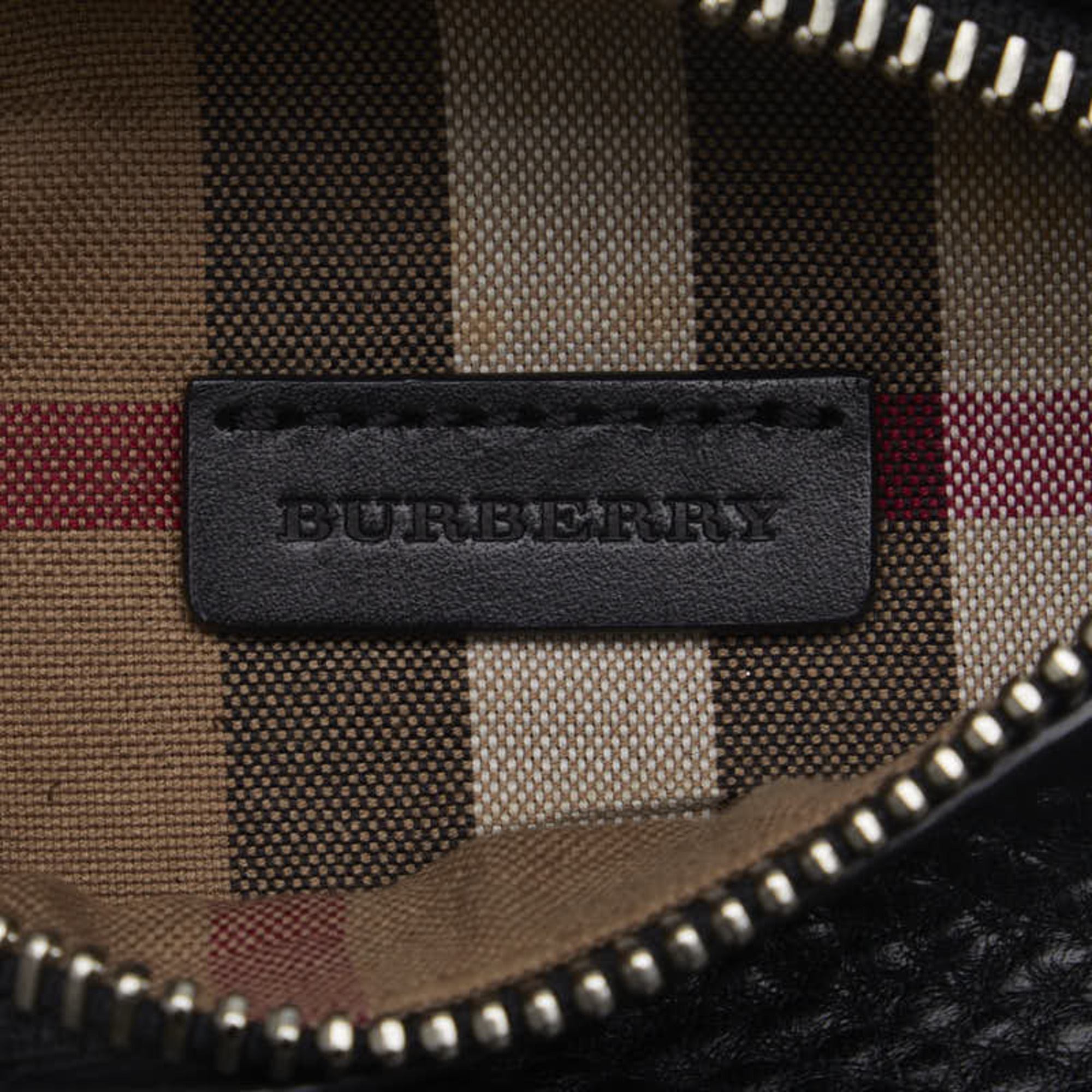 Burberry Nova Check Shoulder Bag Black Leather Women's BURBERRY