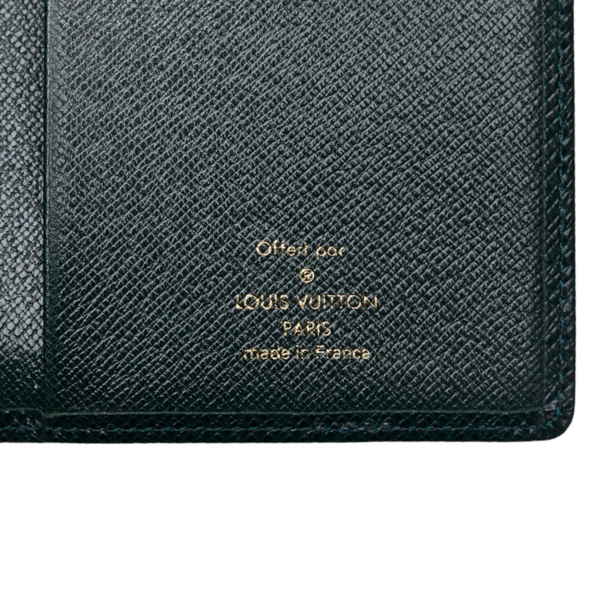 Louis Vuitton Taiga Agenda Oriental Offert par Notebook Cover R20408 Esepia Green Leather Men's LOUIS VUITTON