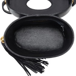 CHANEL Cocomark Tassel Shoulder Bag Black Leather Women's