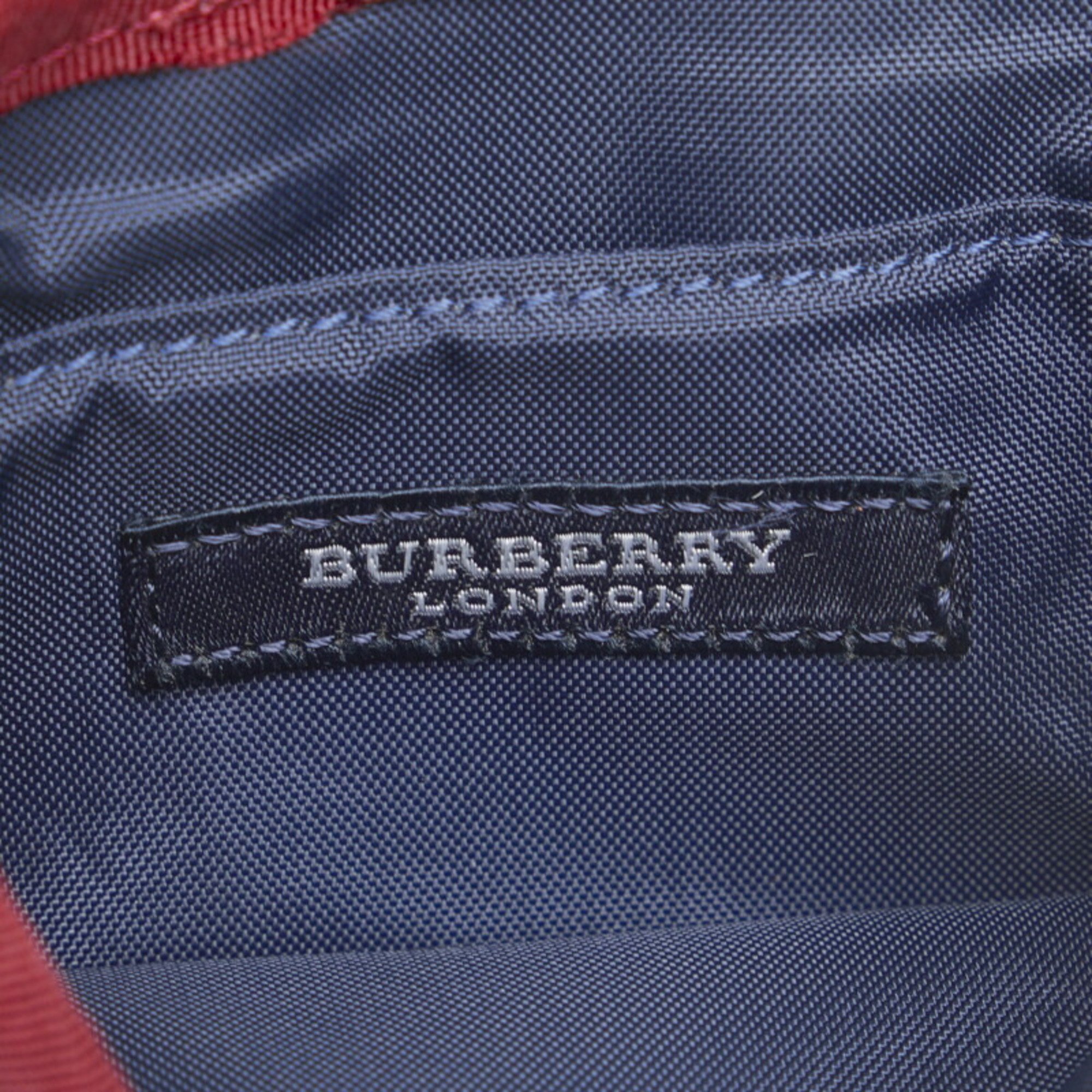 Burberry Nova Check Point Patch Shoulder Bag Navy Canvas Women's BURBERRY
