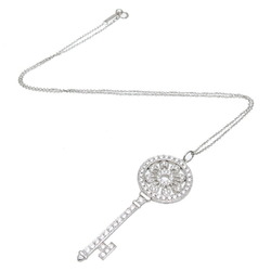 Tiffany Pt950 Petal Key Diamond Women's Necklace Platinum