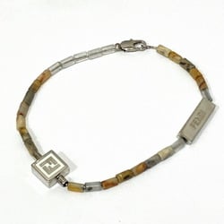 FENDI White Gray Stone FF Logo Chain Brand Accessories Bracelet Ladies