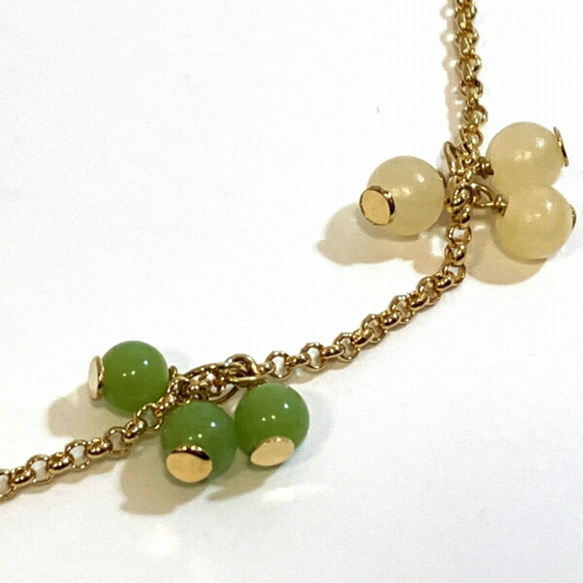 FENDI White Light Green Stone FF Logo Chain Brand Accessories Bracelet Ladies