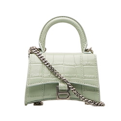 Balenciaga Hourglass Handbag Shoulder Bag 664676 Light Green Leather Women's BALENCIAGA