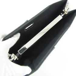 Fendi Chain Women's Leather Tote Bag Black,Silver
