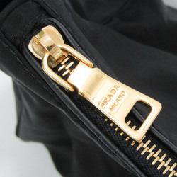 Prada BR4355 Women's Nylon,Leather Shoulder Bag Nero