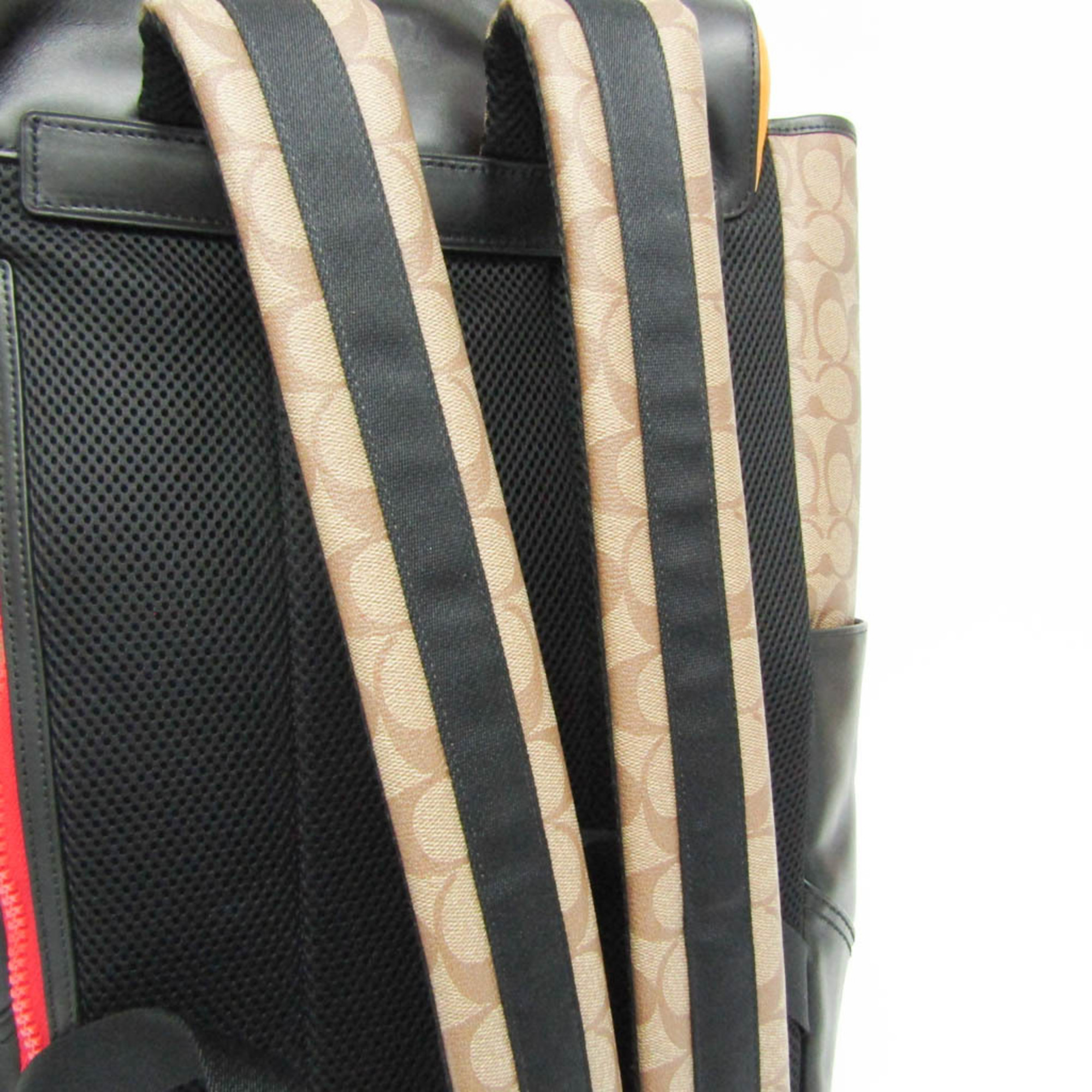 Coach Signature Tailen F72932 Men's PVC Backpack Black,Brown