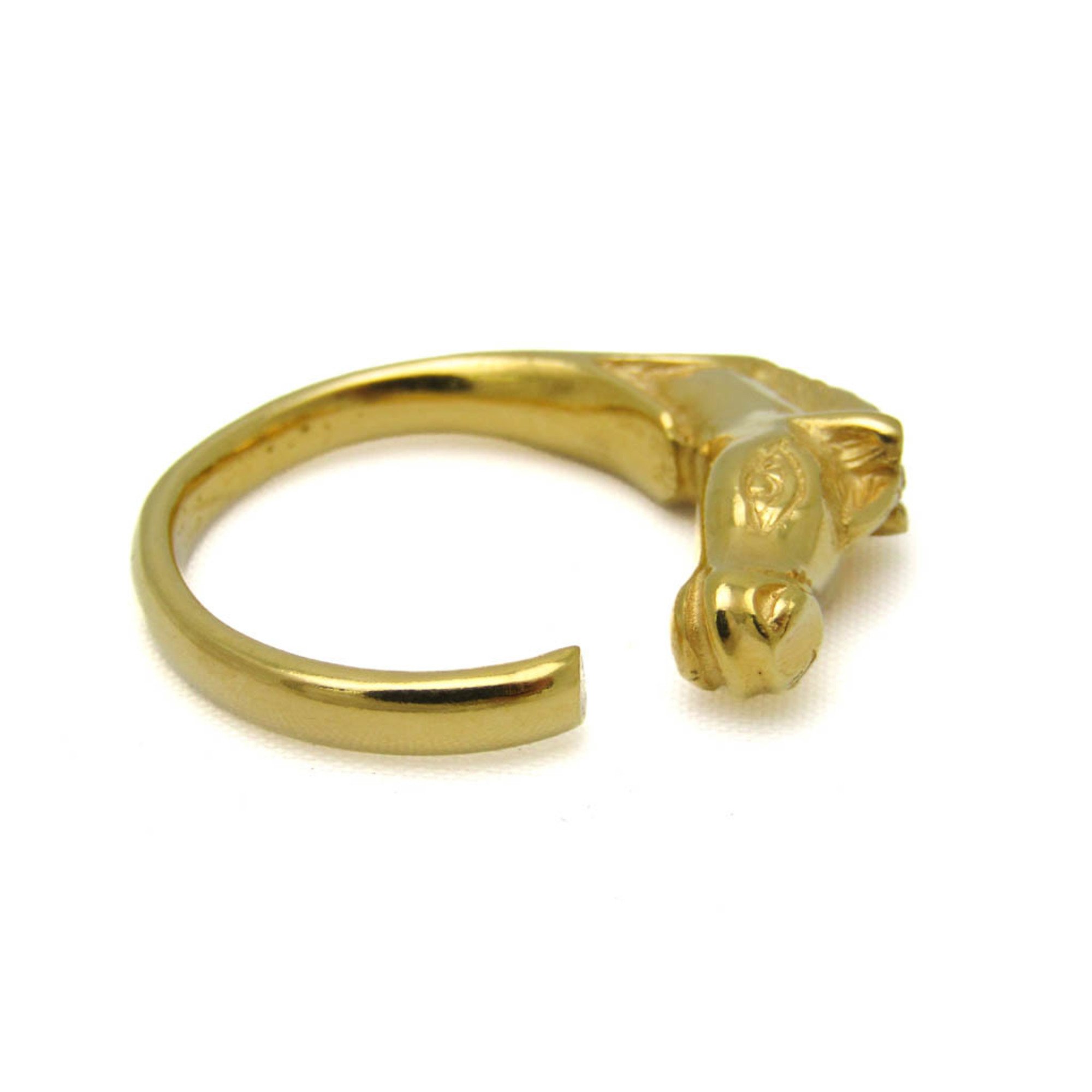 Hermes Cheval Metal Band Ring Gold