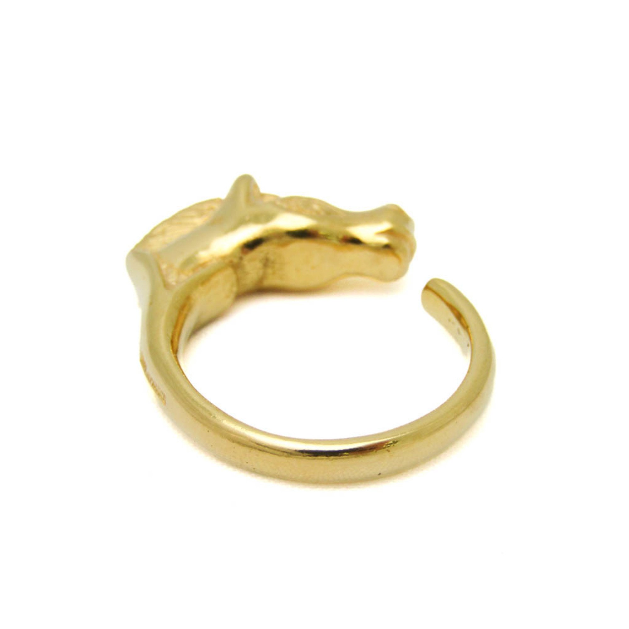 Hermes Cheval Metal Band Ring Gold