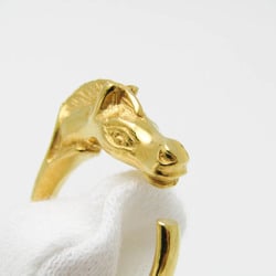 Hermes Cheval Metal Band Ring Gold