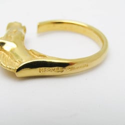 Hermes Cheval Metal Band Ring Gold