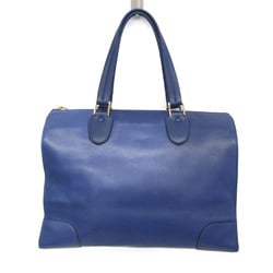 Valextra Men,Women Leather Tote Bag Blue