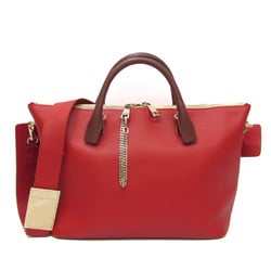 Chloé Baylee Women's Leather Handbag,Shoulder Bag Brown,Red Color