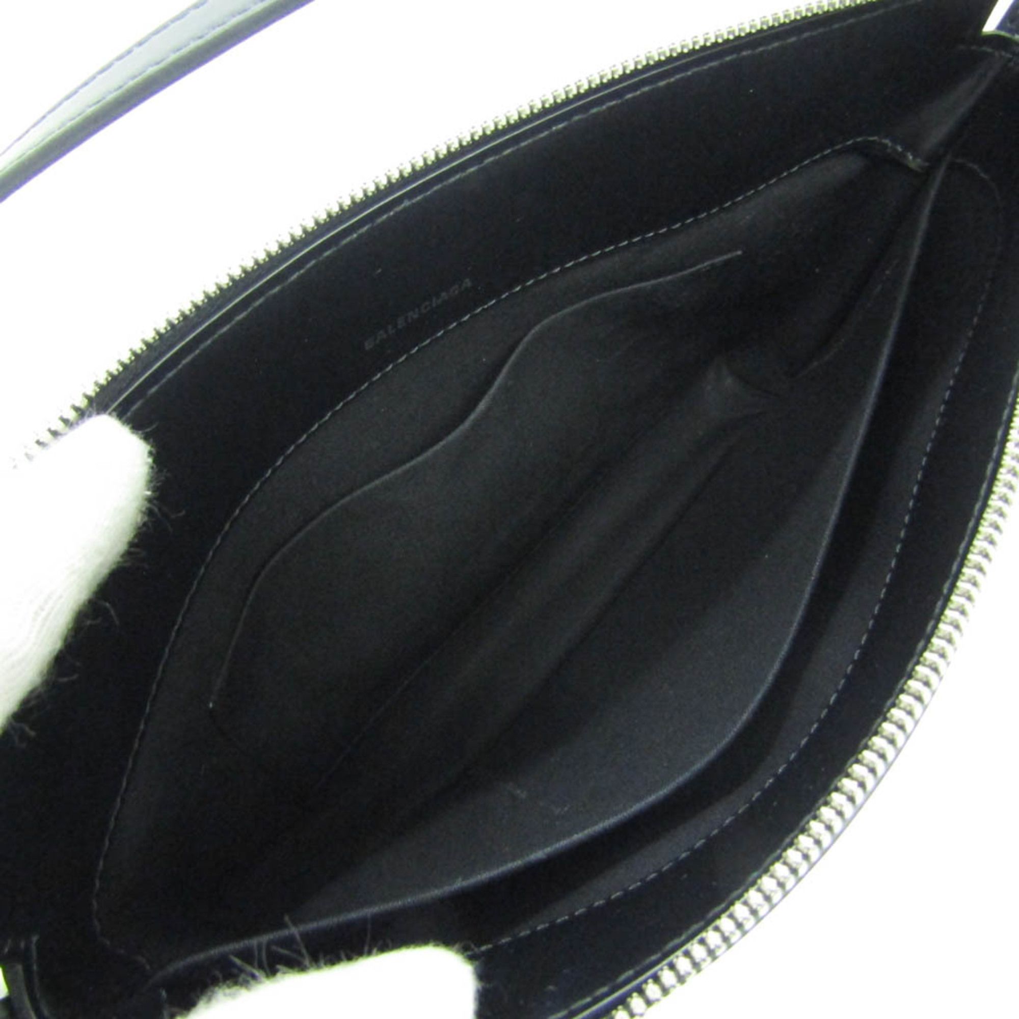 Balenciaga 2948516 Women's Canvas,Leather Shoulder Bag Black,Light Beige