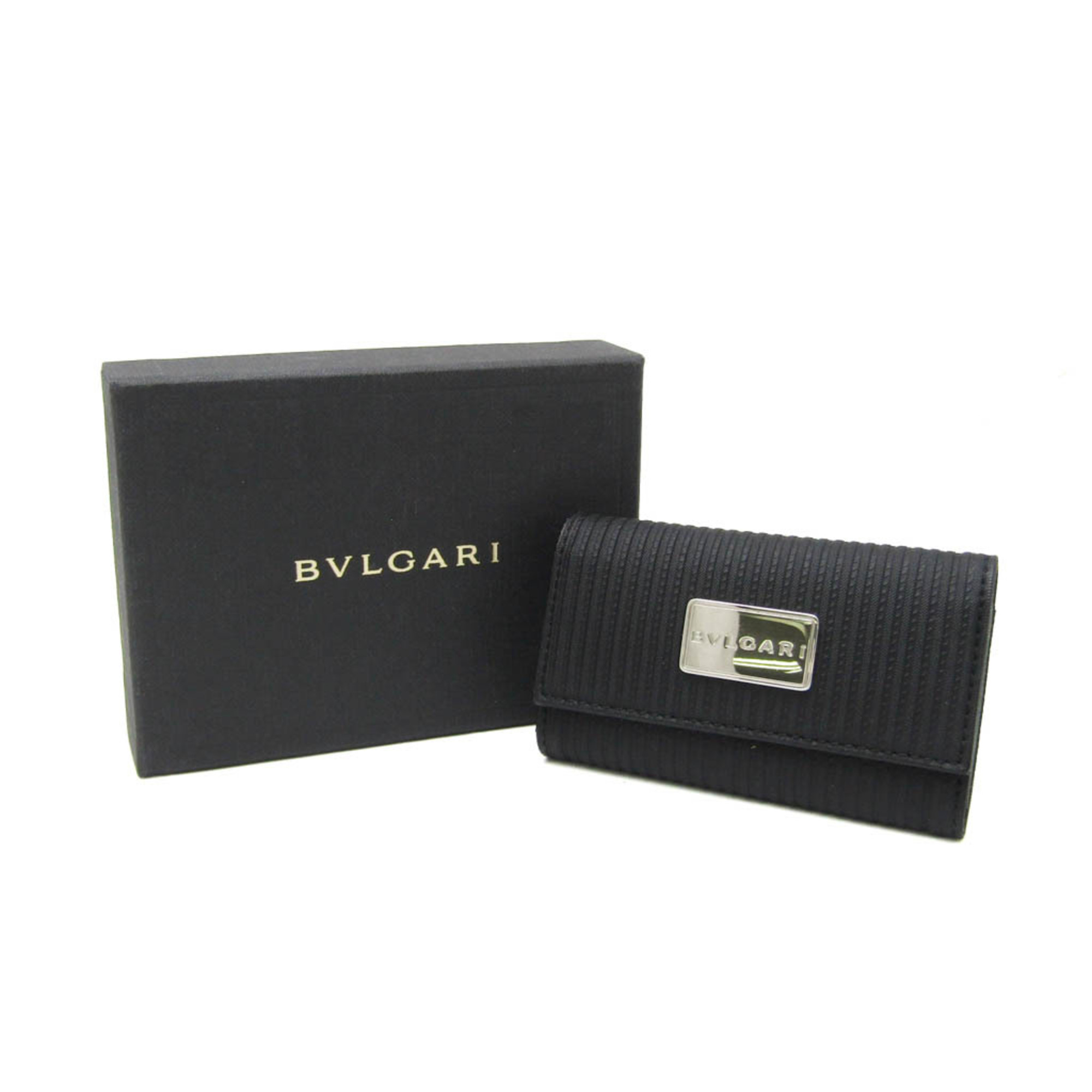 Bvlgari MILLERIGHE 25547 Women's PVC Leather Key Case Black