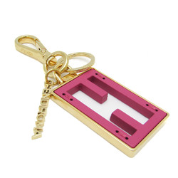 Fendi BAGUETTE FF Logo Keyring (Gold,Pink)