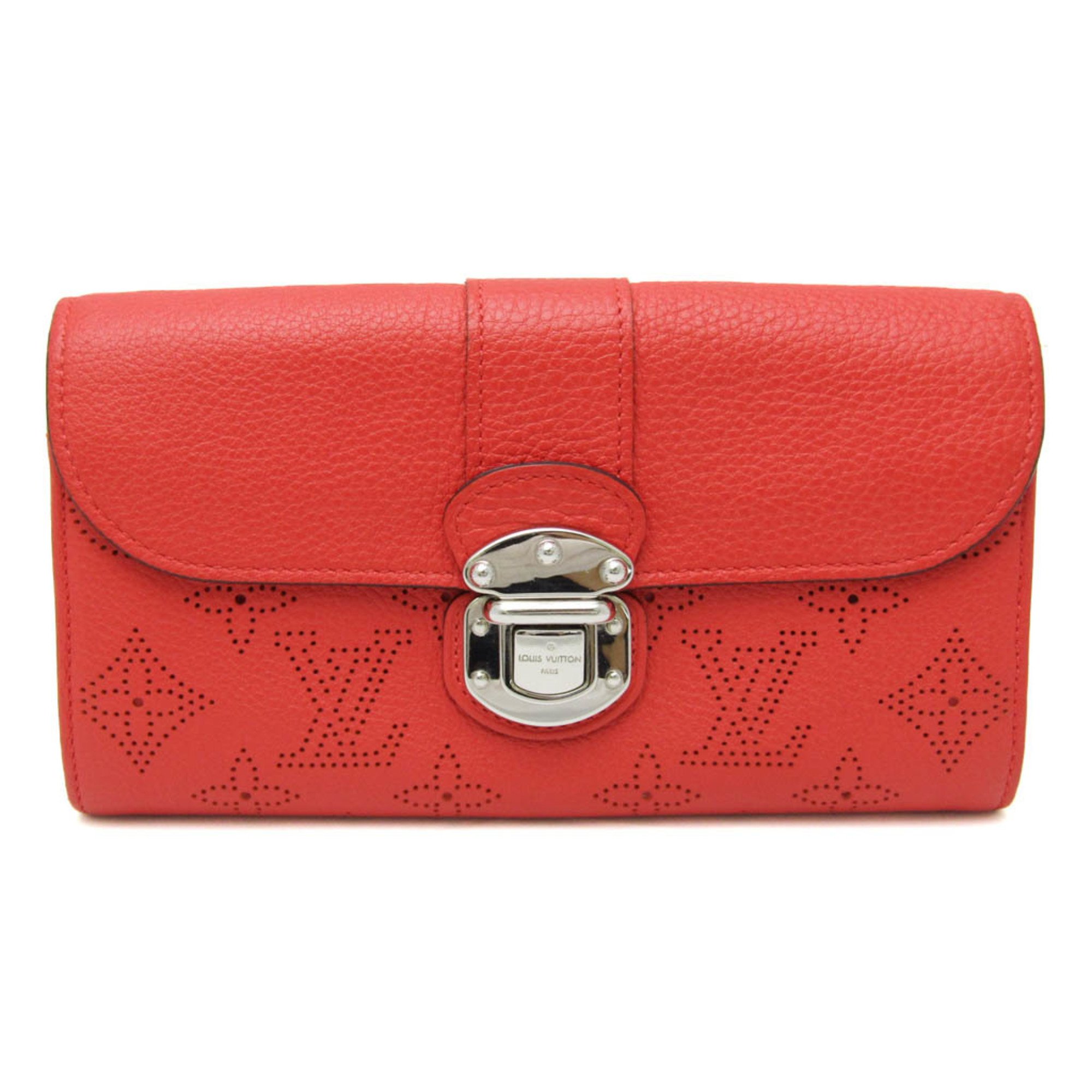 Louis Vuitton Mahina Iris Wallet M58159 Women's Mahina Leather Calf Leather Long Wallet (bi-fold) Corail