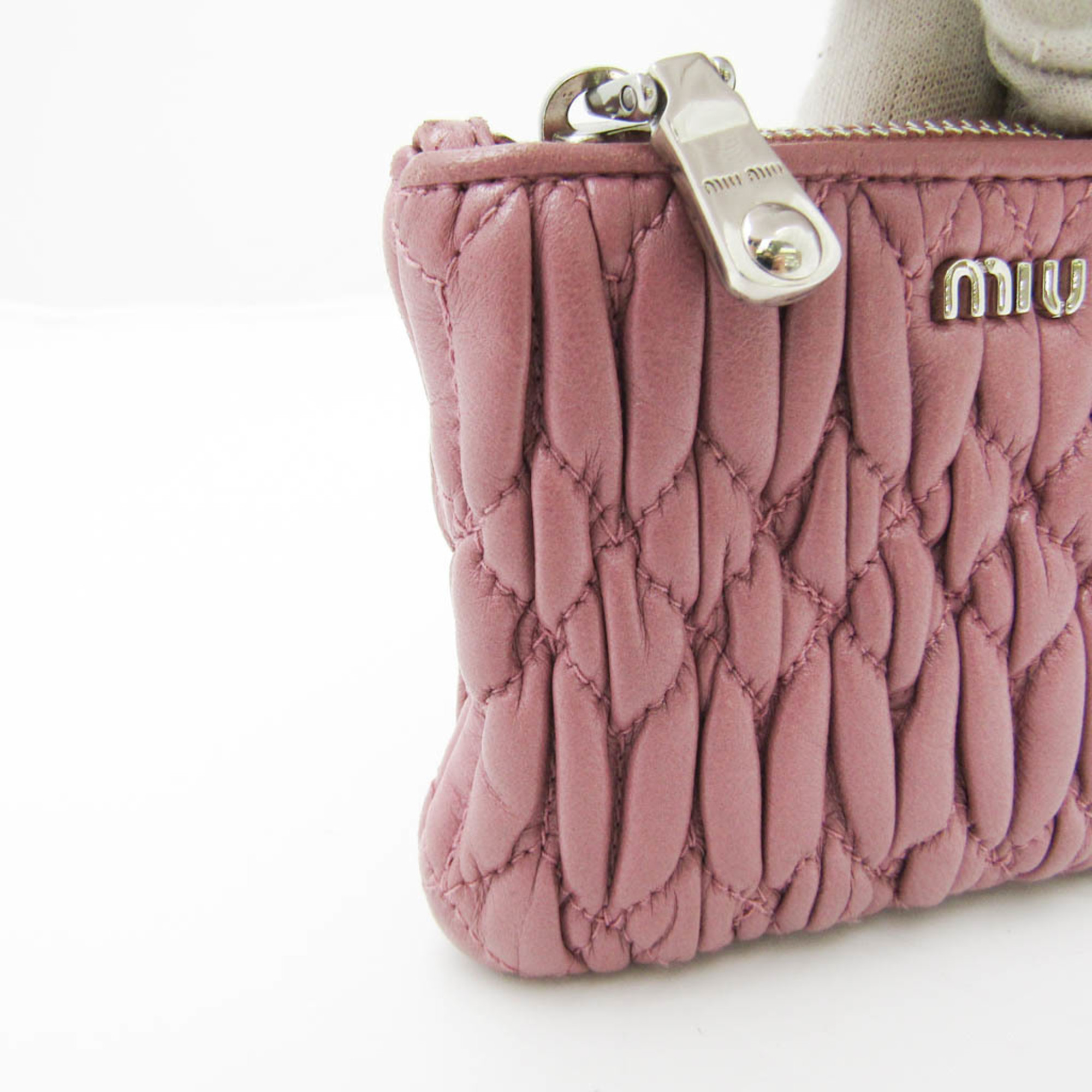 Miu Miu Matelasse With Key Ring Women's Leather Coin Purse/coin Case Light Purple