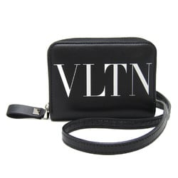 Valentino Garavani With Neck Strap UY2P0R48LVN Leather Card Case Black,White