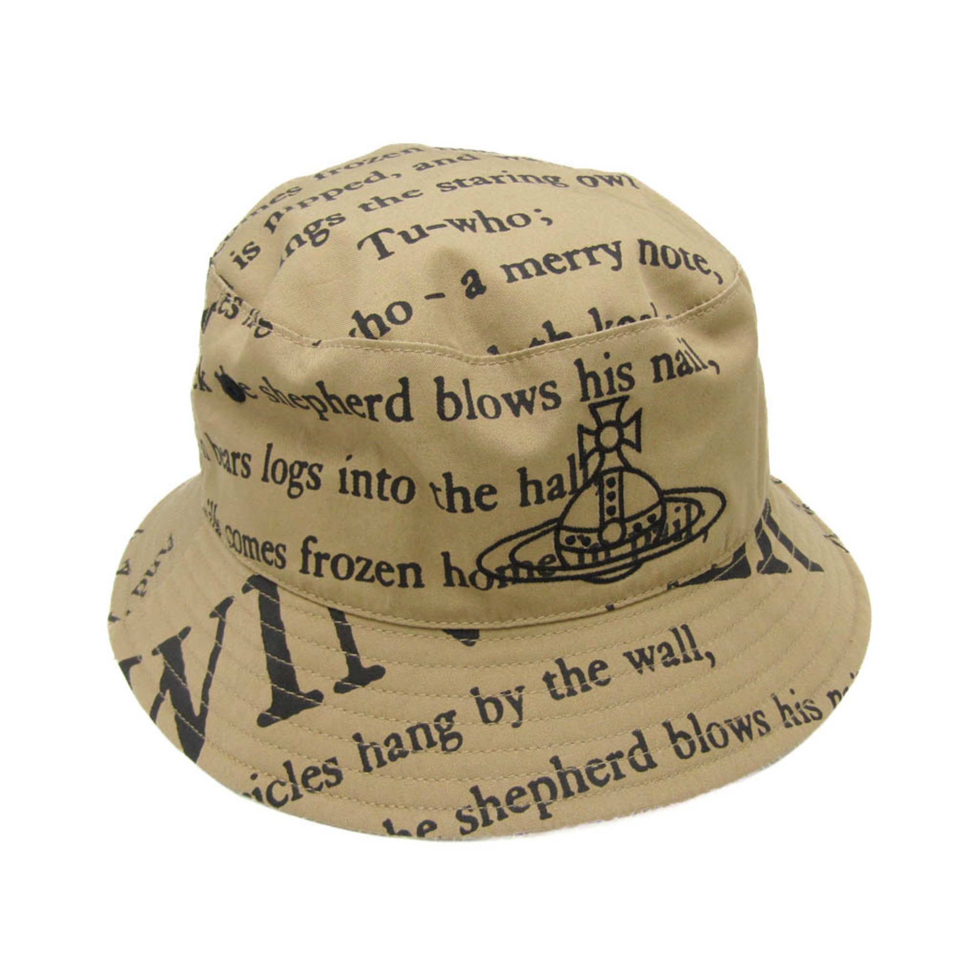 Vivienne Westwood Logo VA-99144-73333 Women's Bucket Hat Beige,Black