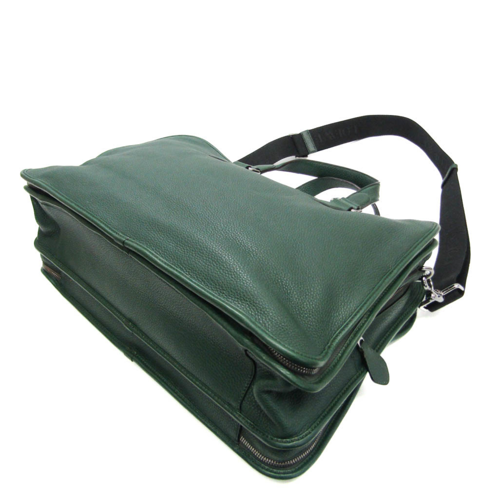 Loewe Men's Leather Briefcase,Shoulder Bag Dark Green