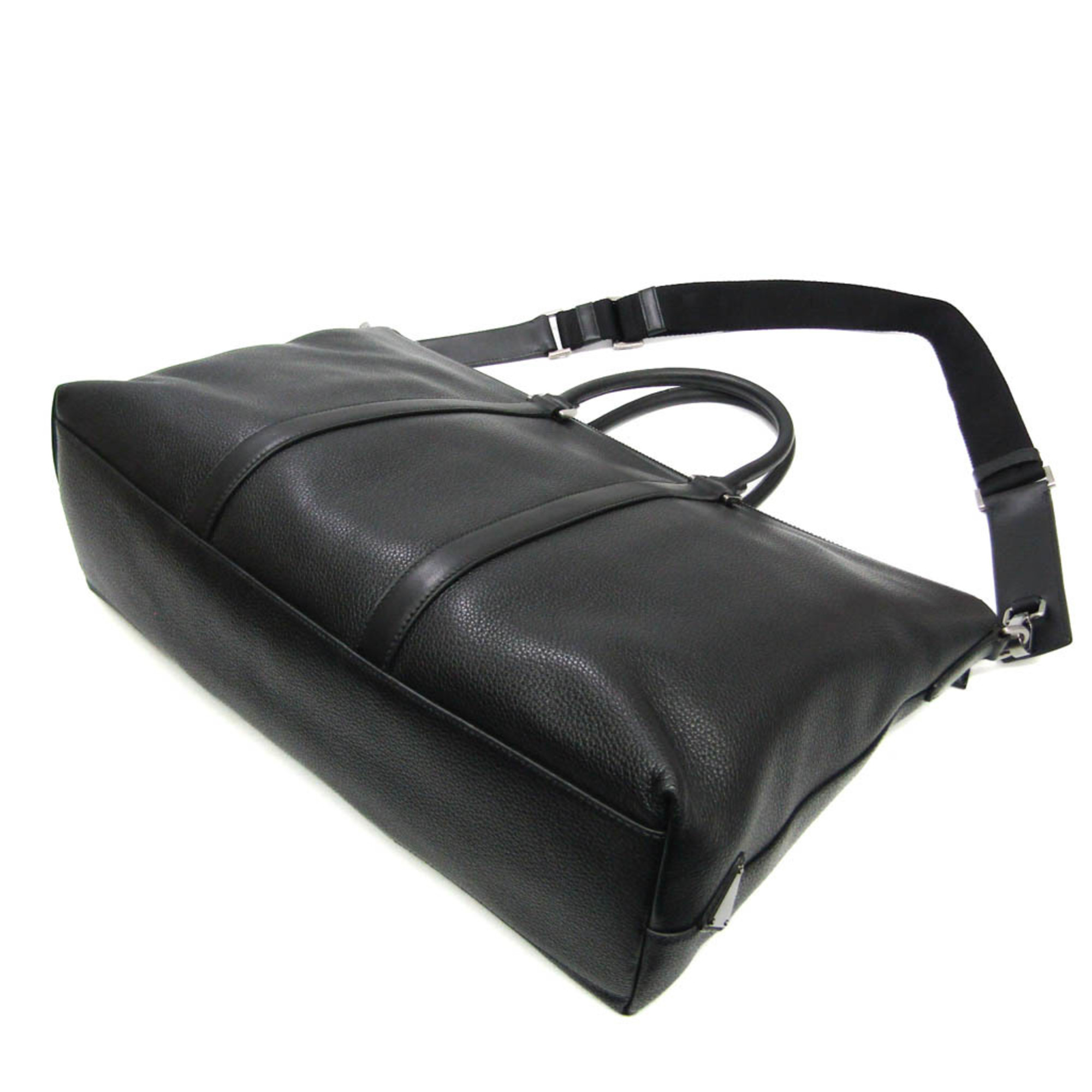 Prada 2VG013 Men's Leather Handbag,Shoulder Bag Black