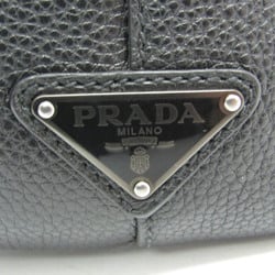 Prada 2VG013 Men's Leather Handbag,Shoulder Bag Black