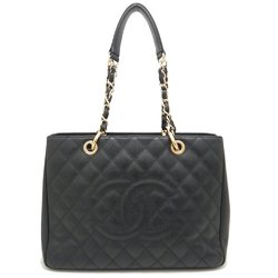 CHANEL Grand Shopping Tote A50995 Bag Chain GST Caviar Skin Black 251408