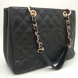 CHANEL Grand Shopping Tote A50995 Bag Chain GST Caviar Skin Black 251408