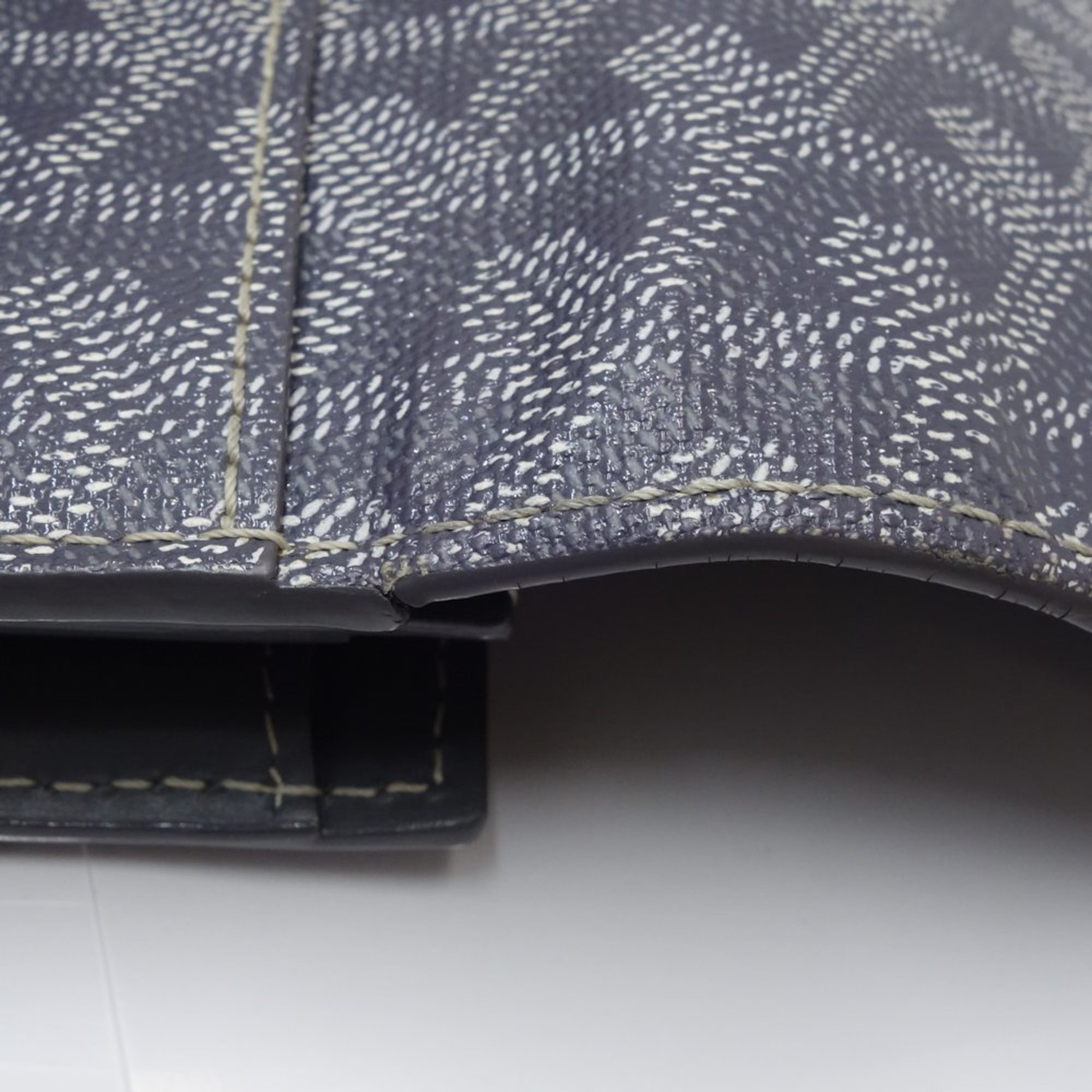 GOYARD VARENNE Flap Wallet Long x Leather Gray 083922