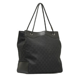 Gucci GG Canvas Handle Shoulder Bag Tote 109141 Black Leather Women's GUCCI