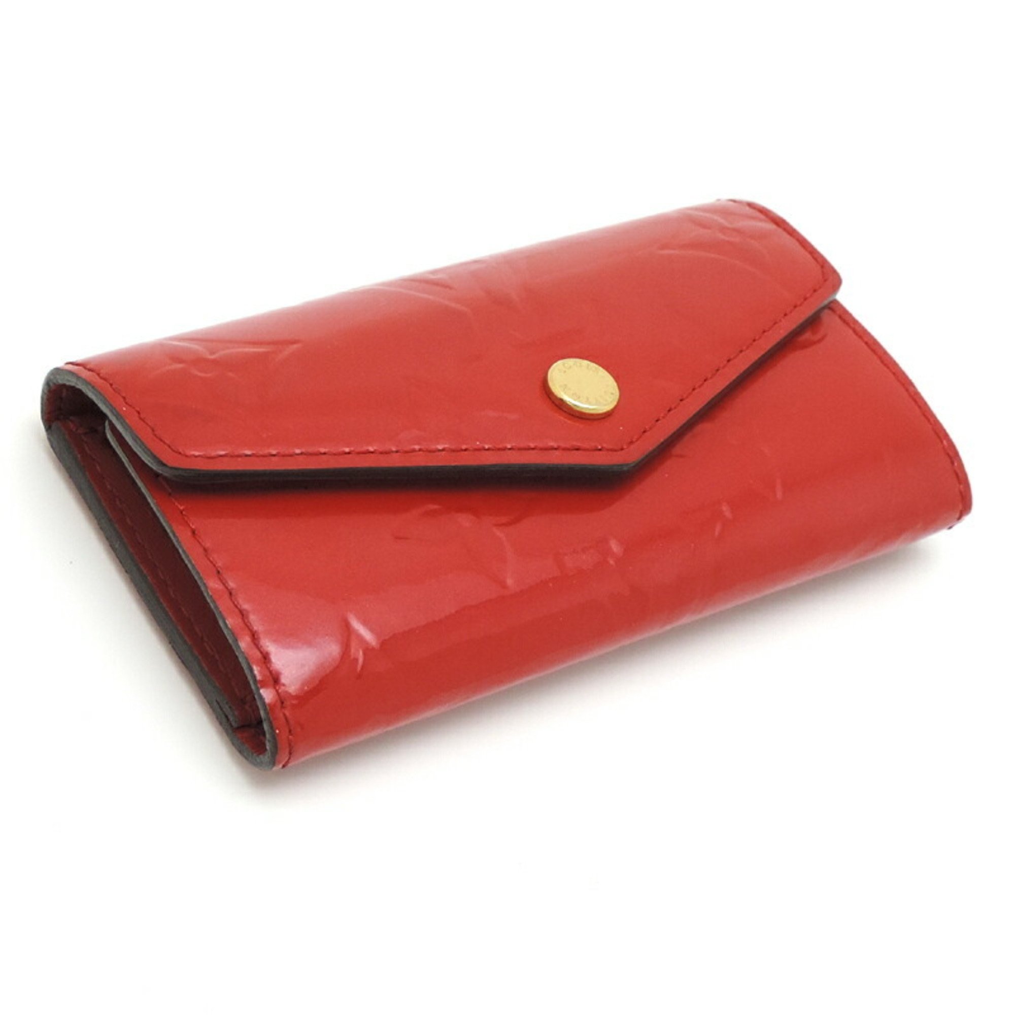 Louis Vuitton Multicle 4 Women's Key Case M90907 Vernis Threes (Red)