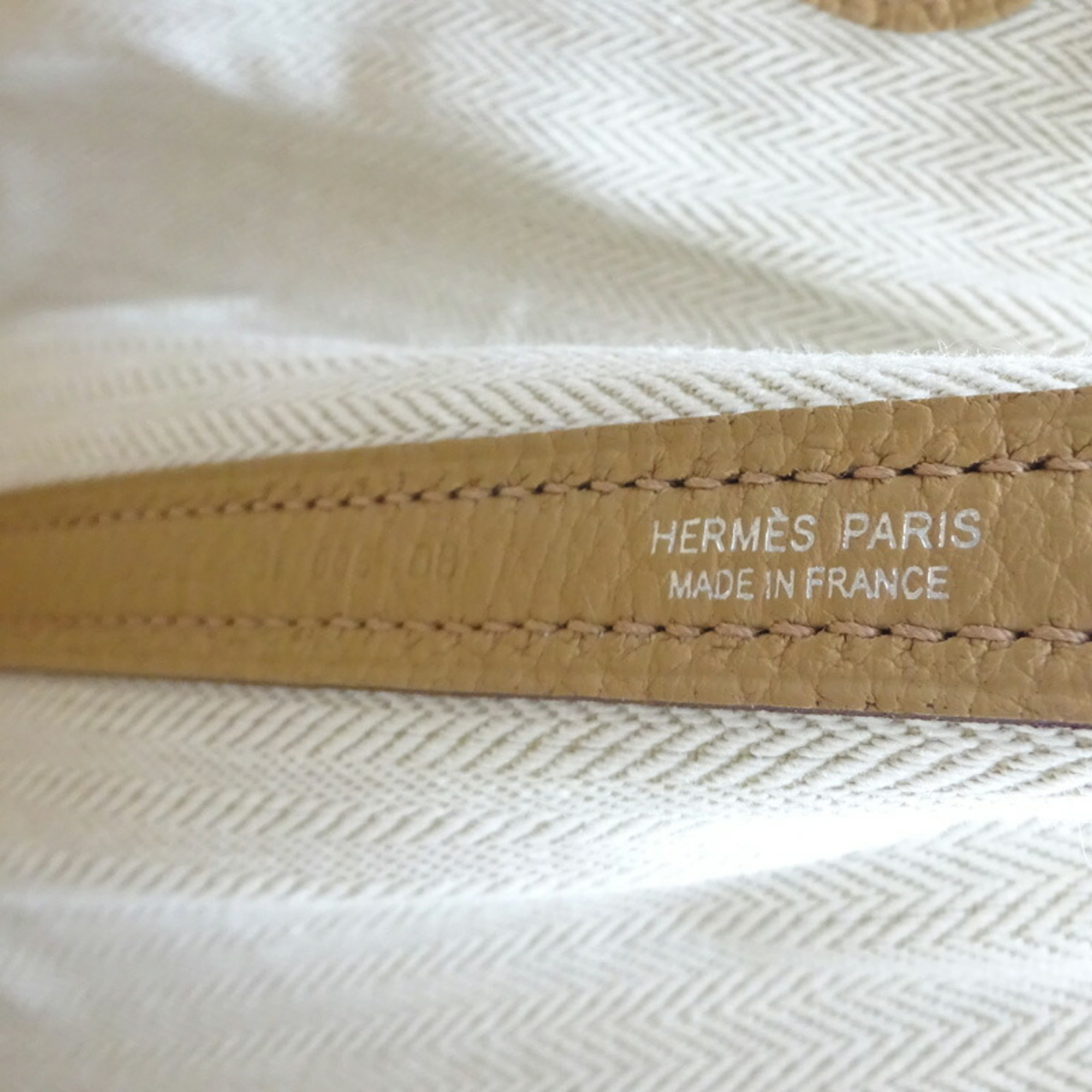 Hermes Garden TPM B engraved 2023 Women's Handbag Negonda Beige Alpha