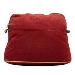 Hermes Bolide Pouch 30 Red Cotton Leather Women's HERMES