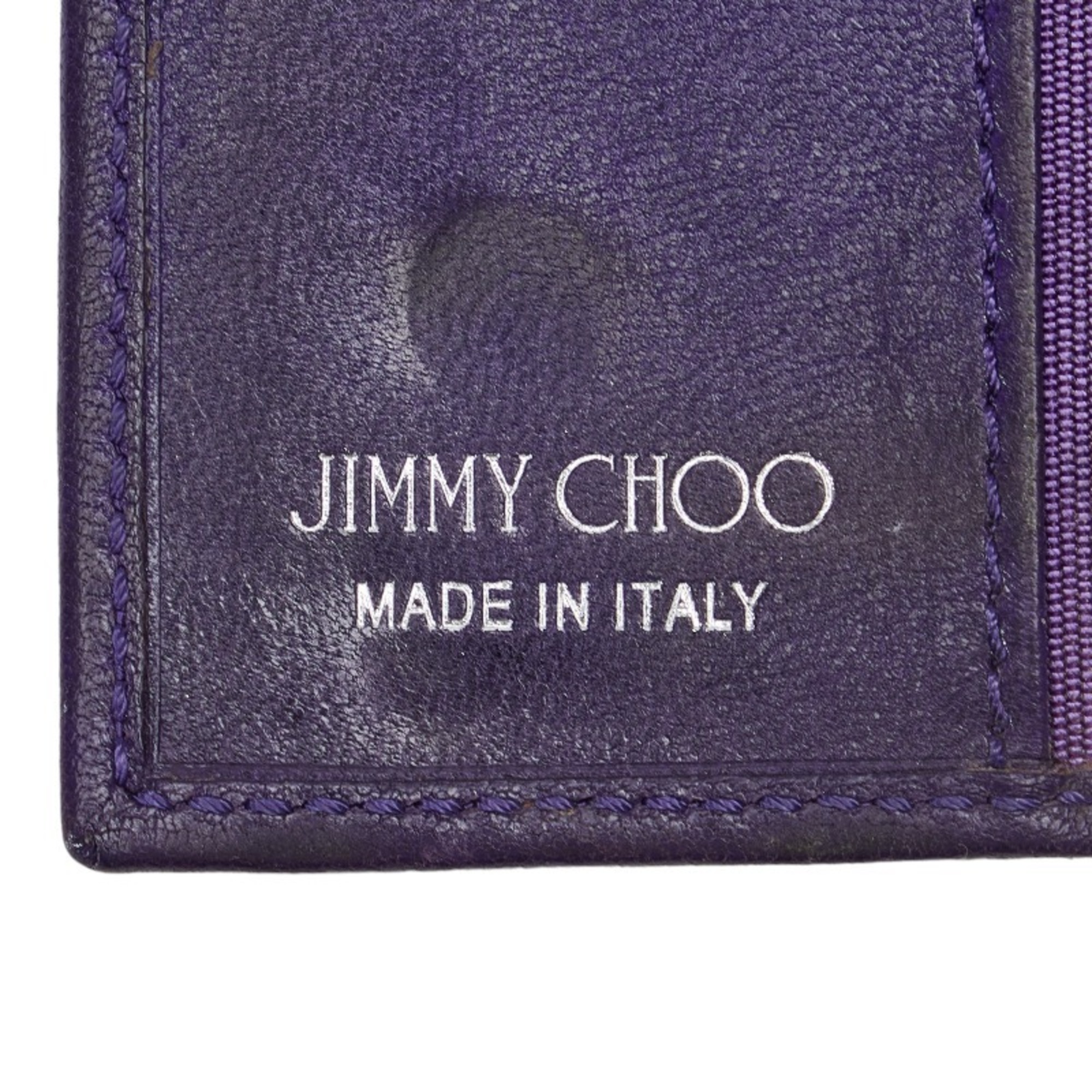 Jimmy Choo Star Studs Key Case 6 Purple Leather Women's JIMMY CHOO
