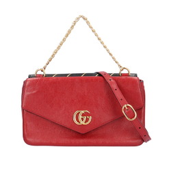 Gucci GG Cat Double Face Shoulder Bag Leather 524822 213048 Red Ladies GUCCI 2way Chain