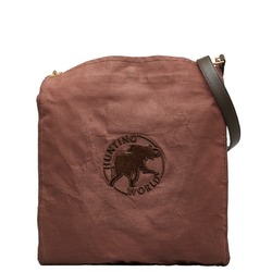 Hunting World Shoulder Bag Brown Canvas Leather Men's HUNTING WORLD