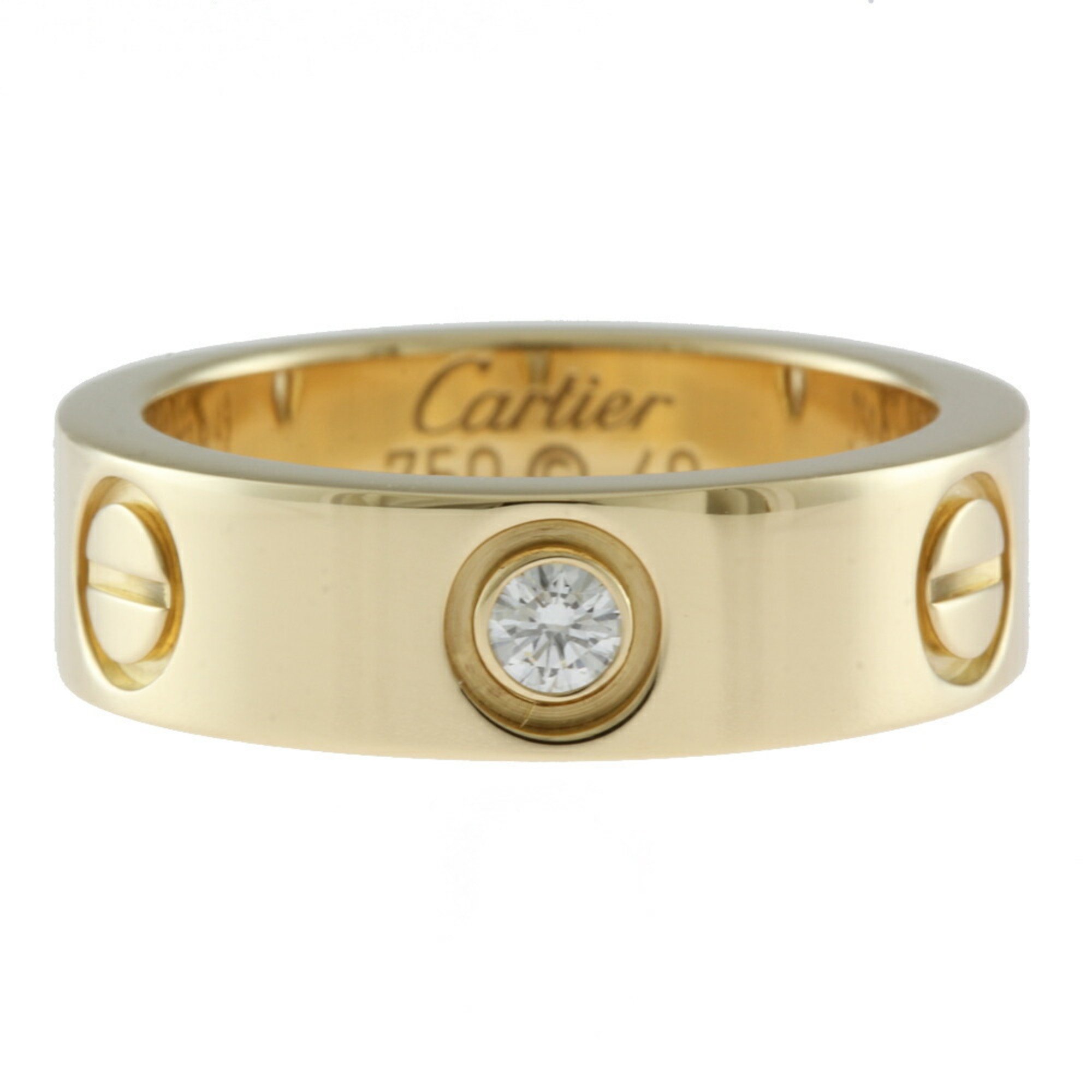 Cartier Love Half Diamond Ring No. 9 18K Women's CARTIER