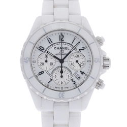 CHANEL J12 41mm Chrono H1007 Men's White Ceramic/SS Watch Automatic Winding Dial