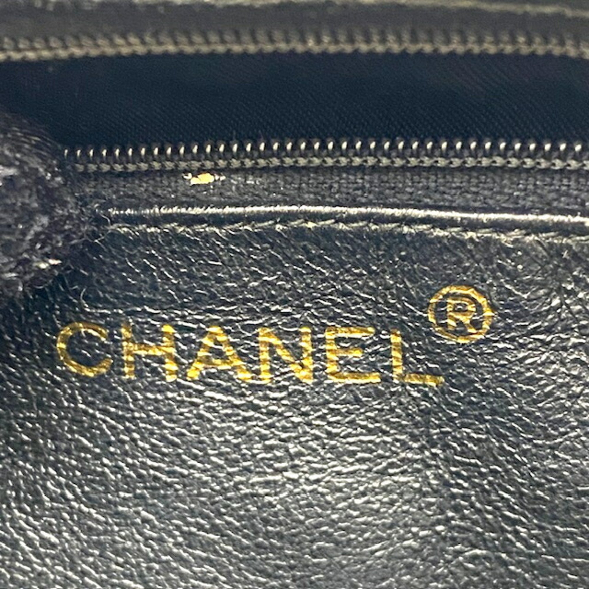 CHANEL Chain Shoulder Bag Lambskin Black Pochette