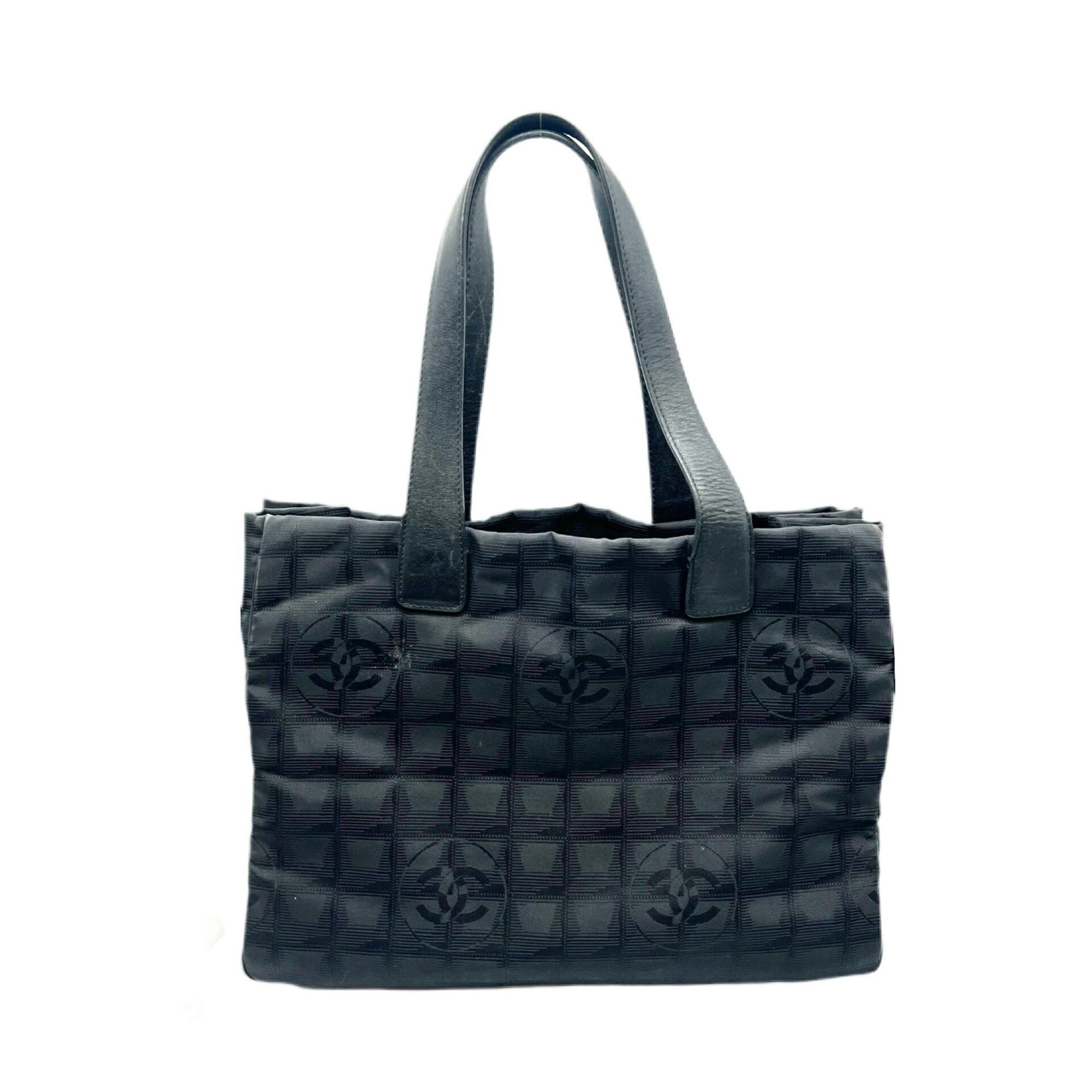 CHANEL New Line Tote MM Nylon Black Women's No. 7